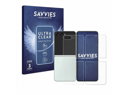 Samsung Galaxy Z Flip 5 (Előlapi + Hátlapi) típusú telefonhoz 6db-os Savvies SU75 kijelzőfólia
