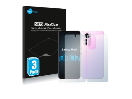 Xiaomi 12 Lite (Előlapi + Hátlapi) típusú telefonhoz 6db-os Savvies SU75 kijelzőfólia