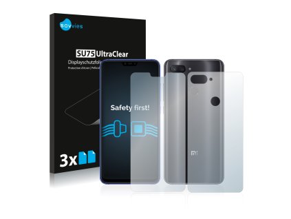 Xiaomi Mi 8 Lite (Előlapi + Hátlapi) típusú telefonhoz 6db-os Savvies SU75 kijelzőfólia