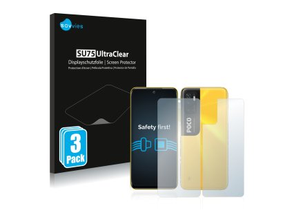 Xiaomi Poco M3 Pro 5G (Előlapi + Hátlapi) típusú telefonhoz 6db-os Savvies SU75 kijelzőfólia