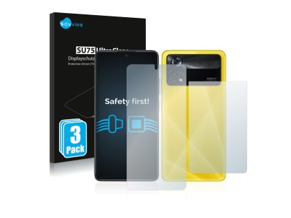 Xiaomi Poco X4 Pro 5G (Előlapi + Hátlapi) típusú telefonhoz 6db-os Savvies SU75 kijelzőfólia