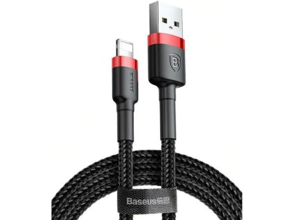 Apple iPhone 5, 6, 7, 8, X, 11, 12 Baseus Cafule 1,5A Lightning - USB kábel 2M (CALKLF-C19), fekete - piros
