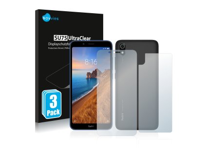 Xiaomi Redmi 7A (Előlapi + Hátlapi) típusú telefonhoz 6db-os Savvies SU75 kijelzőfólia