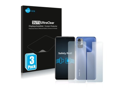 Xiaomi Redmi Note 10T 5G (Előlapi + Hátlapi) típusú telefonhoz 6db-os Savvies SU75 kijelzőfólia