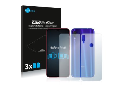 Xiaomi Redmi Note 7 (Előlapi + Hátlapi) típusú telefonhoz 6db-os Savvies SU75 kijelzőfólia