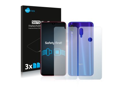 Xiaomi Redmi Note 7 Pro (Előlapi + Hátlapi) típusú telefonhoz 6db-os Savvies SU75 kijelzőfólia
