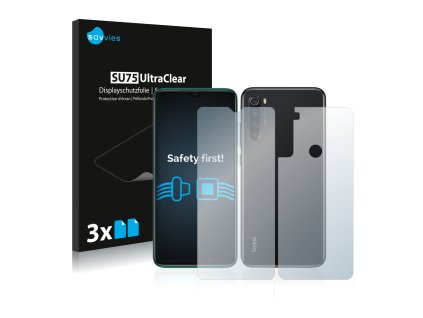 Xiaomi Redmi Note 8 2019 (Előlapi + Hátlapi) típusú telefonhoz 6db-os Savvies SU75 kijelzőfólia