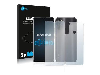 Xiaomi Redmi Note 8T (Előlapi + Hátlapi) típusú telefonhoz 6db-os Savvies SU75 kijelzőfólia