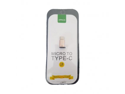 APPACS Micro USB (lány) - Type-C (fiú) átalakító adapter (APUSB2), arany