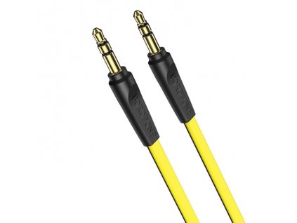 Borofone AUX 2m, lapos audió átjátszó kábel BL6 (3.5mm jack - 3.5mm jack), sárga