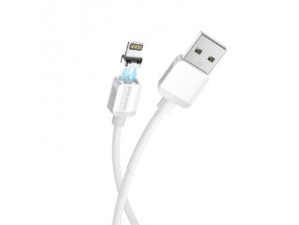 Borofone Lightning - USB kábel, mágneses fém véggel (BX57), fehér