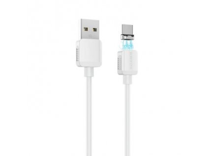 Borofone Type-C - USB kábel, mágneses fém véggel (BX57), fehér