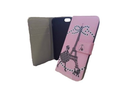 Samsung Galaxy A3, A300, mintás oldalra nyíló flip tok, Eiffel 06
