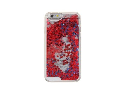 Samsung Galaxy S7, G930, Water csillámos folyadékos gumis hátlaptok, piros