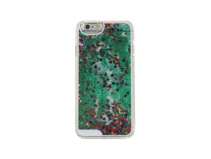 Samsung Galaxy S7, G930, Water csillámos folyadékos gumis hátlaptok, zöld
