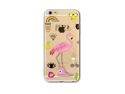 Samsung Galaxy S8, G950, mintás gumis hátlaptok, flamingó 06
