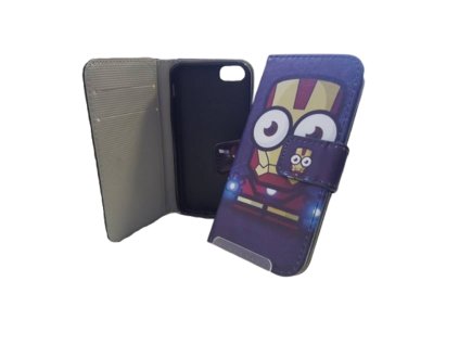 LG K4, K120, mintás oldalra nyíló flip tok, vasember