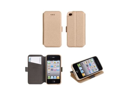 Book Pocket oldalra nyíló flip tok LG Stylus 2, K520 típusú készülékhez, arany
