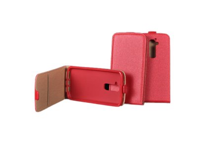 LG Joy, H220, Pocket lefelé nyíló flip tok, piros