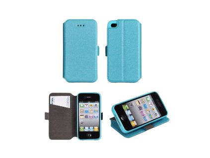 Book Pocket oldalra nyíló flip tok Samsung Galaxy Alpha, G850 típusú készülékhez, világos kék