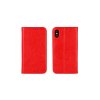 Book Special oldalra nyíló flip tok Huawei P40 Lite típusú készülékre (eredeti olasz bőr), piros