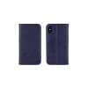 Samsung Galaxy S22 (S901), Book Special oldalra nyíló flip tok (eredeti olasz bőr), sötét kék