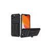 Samsung Galaxy A13 5G, A04s (A136, A047), Protect Combo támasztós ütésálló gumis hátlaptok kártyatartóval, fekete