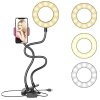 Körlámpás flexibilis, 360 fokban forgatható telefon tartó Live Stream állvány (RM-C22), fehér