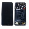 Huawei P20 Pro, eredeti, gyári LCD kijelző érintőpanellel, kerettel, akkumulátorral és alkatrészekkel, fekete