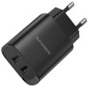 Borofone hálózati gyorstöltő adapter 2xUSB | 2,1A (BN2), fekete