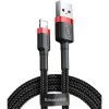 Apple iPhone 5, 6, 7, 8, X, 11, 12 Baseus Cafule 2A Lightning - USB kábel 3M (CALKLF-R91), fekete - piros
