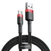 Baseus Cafule 3A Type-C - USB kábel 0,5M (CALKLF-A91), fekete - piros