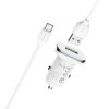 Borofone Lasting szivargyújtós gyors töltő adapter + type-c/USB kábel 1M | QC 3.0 | 18W | 3A (BZ12A), fehér