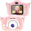 Digitális mini fényképező gyerekeknek szilikon tokkal 720p, 3Mpx, pink - cica