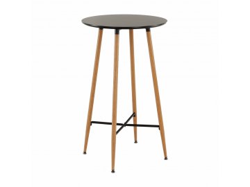 Barový stůl, černá/dub, průměr 60 cm, IMAM