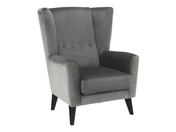 Křeslo-ušák, světle šedá / černá, RODEZA