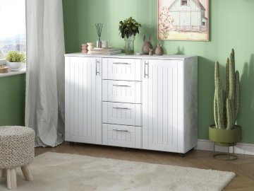 Komoda K-4+2 MDF (Barva bílá)