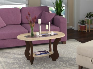 Konferenční stolek ZASMIN MDF (Barva antracit + bílá)