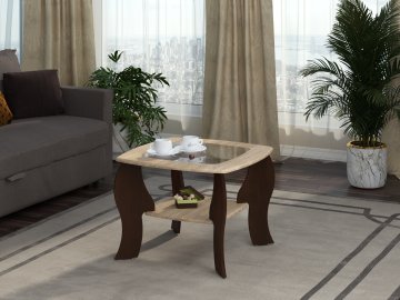 Konferenční stolek LUTIK MDF (Barva antracit + bílá)