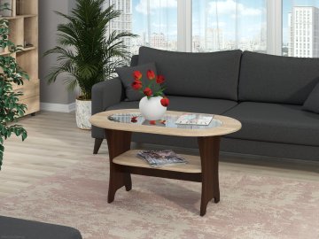 Konferenční stolek MELISA MDF (Barva antracit + bílá)