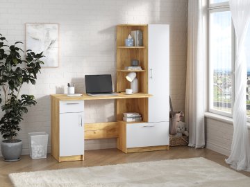 Psací stůl SANS pravá (Barva antracit + bílá)