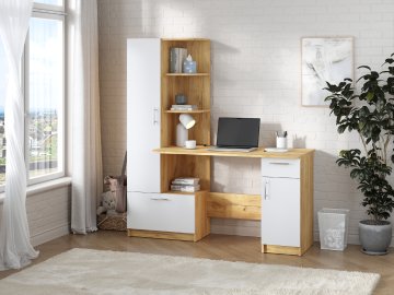 Psací stůl SANS levá (Barva antracit + bílá)