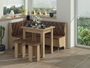 Rohová lavice ADMIRAL (Barva antracit, Materiál koženka - bílá)