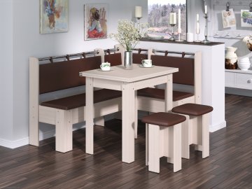 Rohová lavice HEJTMAN (Barva antracit, Materiál koženka - bílá)