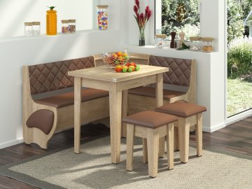 Rohová lavice MILORD (Barva antracit, Materiál koženka - bílá)