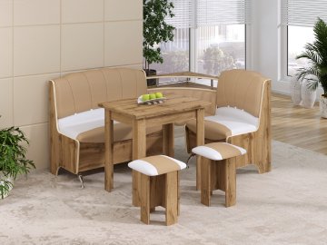 Rohová lavice MAGNAT (Barva antracit, Materiál koženka - bordó + káva (premium))