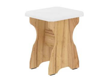 Taburet T-1 (Barva antracit, Materiál koženka - bílá)