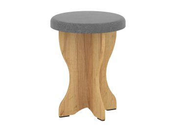 Taburet T-2 (Barva antracit, Materiál koženka - bílá)