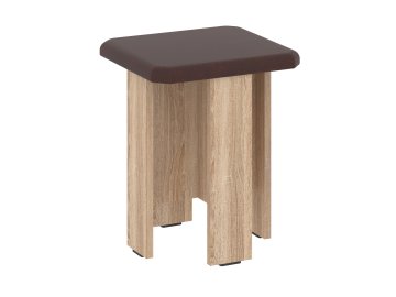 Taburet T-3 (Barva antracit, Materiál koženka - bílá)