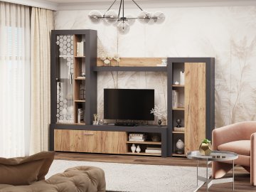 Obývací stěna DIAMANT (Barva antracit)